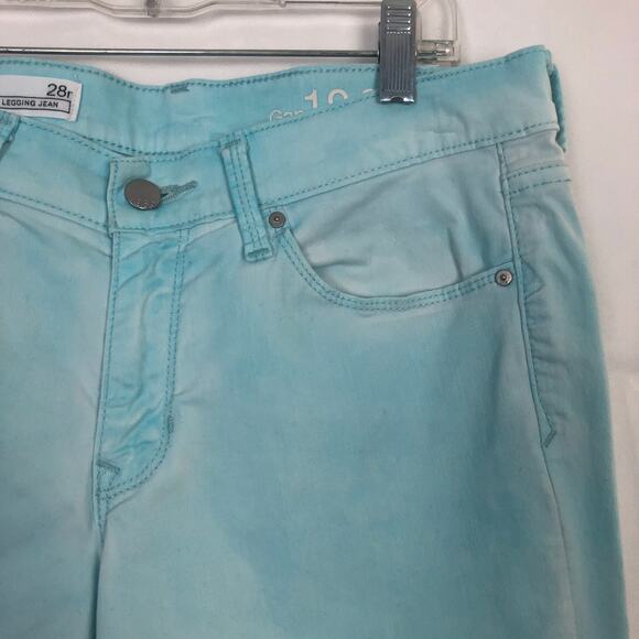 GAP Legging Jean Sky Blue Mid-Rise Wash Jeans Size 28 - Picture 6 of 13